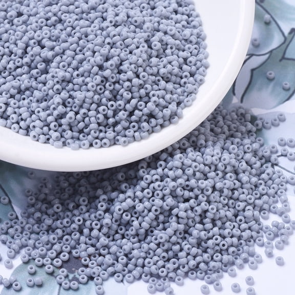 10gs MIYUKI Round Rocailles Beads Japanese Seed Beads 11/0 (RR498) Opaque Cement Gray 2x1.3mm Hole: 0.8mm about 1111pcs/10g
