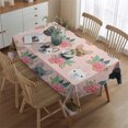 thumbnail image 2 of Pink French Bulldog Flowers Florals Rectangle Tablecloth 60"x84",Waterproof Polyester Rectangle Table Cloth, Wipeable Spillproof Polyester Tablecloth for Dining, Camping, Indoor and Outdoor, 2 of 5