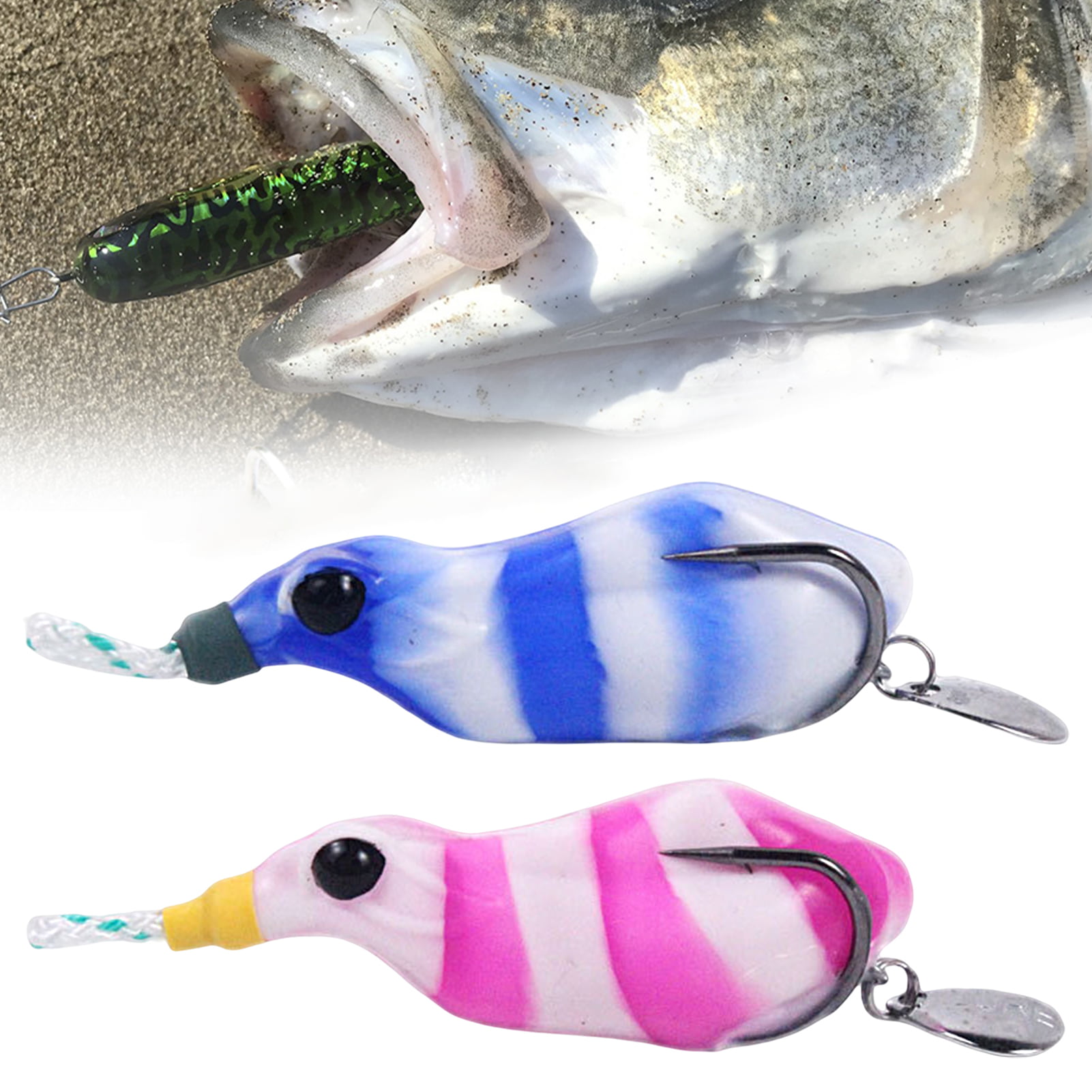 Dream Lifestyle 13g Fishing Lure Dual Hooks with Sequin Bright Color  Reusable Good Toughness Fish Attraction Universal Modified Snakehead Frog  Soft