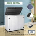 thumbnail image 3 of Outdoor Garden Storage Shed for Backyards and Patios, Plastic Storage Box Waterproof, Small Shed 26 Cubic Feet Capacity, 3 of 7