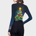 thumbnail image 6 of FDGIU 2025 Women's Funny Christmas Shirt - Long Sleeve Crew Neck Tunic Top, Cute Holiday Print for Party & Family Gathering, 6 of 6