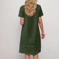 thumbnail image 3 of Robes d'Été Plissées pour Femmes Décontractées en Coton et Lin Robe Midi Tnuic Élégante à Manches Courtes Robe T-Shirt, 3 of 6