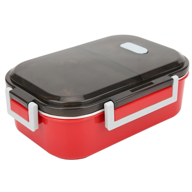 Stainless Steel Lunch Box, Looking Portable Large Capacity Food Container, Durable Camping For Outdoor Home Picnic Red