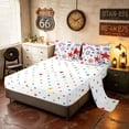 thumbnail image 5 of Manfei Star Firework Full Size Bedding Sets, Patriotic Sketch Full Size Bed in a Bag, White, Polka Dots Reversible 7 Pieces, 5 of 6