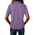 thumbnail image 7 of Garbnen Polo Shirt Women Raglan Collared Henley Short Sleeve Shirts for Women Solid Color Casual Dressy Work Golf Shirts Women Purple L, 7 of 7