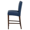 thumbnail image 4 of Milton Bonded Leather Counter Stool Wenge Legs, Vintage Blue, 4 of 11