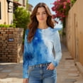 thumbnail image 4 of Endives Womens Long Sleeve Shirts Long Sleeve Crew Neck Shirts Gradient Color Basic Tee Soft Tops Blouse Womens T Shirts, 4 of 7