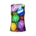 thumbnail image 4 of Xecao Colorful Easter Eggs1 print women's scoop neck, loose-fit workout tank tops for the gym., 4 of 9