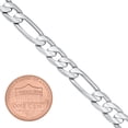 thumbnail image 3 of Men's 6.8mm Rhodium Plated Flat Figaro Chain Necklace, 30 inches, 3 of 7