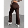 thumbnail image 2 of Women's Petite Navy Blue Textured Knit Flare Sweatpants, 2 of 10