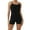 Black, variant on Workout Rompers for Women One Piece Bodycon Build in Bra Spaghetti Strap Athletic Rompers Slim Gym Bodysuits for Tennis Golf