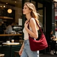 thumbnail image 6 of Leodye 1PCS Solid Color Nylon Armpit Bag, Large Capacity Soft Fabric, Versatile Handheld Shoulder Bag for Women Daily Casual Matching -10.43 x 5.91 x 4.72 inches, 6 of 6