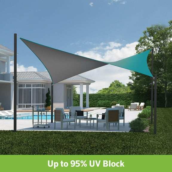 Coolaroo Outdoor DualShade Sun Sail and Hardware Kit, 95% UV Block Protection, 12' Square; Maldives