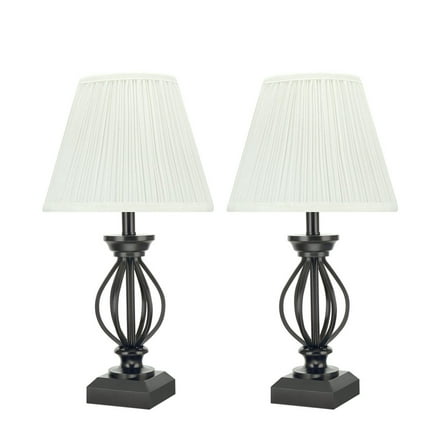 Aspen Creative 40112-02 17 1/2" High Traditional Wire Table Lamp, Black