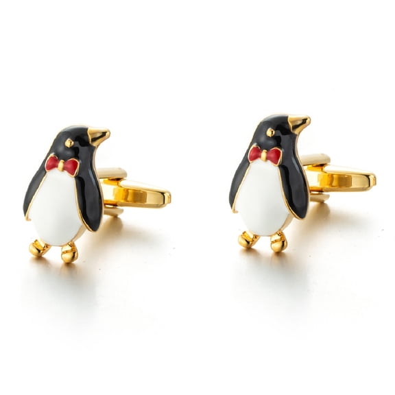 Longcreek Penguin Cufflinks for Men, Penguin Animal Cufflinks, Penguin with Bow Tie Cuff Links, Penguin Shirt Tuxedo Cufflinks, Punk Cufflinks French Cufflinks, Best Man Cufflinks