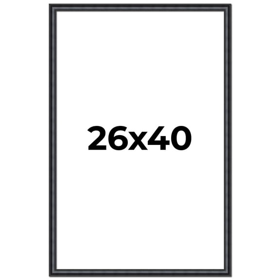 26x40 Frame Black Real Wood Picture Frame Width 1.25 inches | Interior Frame Depth 0.5 inches |