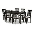 thumbnail image 2 of Baxton Studio Dallas Modern and Contemporary Grey Fabric Upholstered and Dark Brown Finished Wood 7-Piece Dining Set, 2 of 7