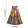 thumbnail image 6 of Yayeee Kitchen Hanging Hand Towels Set of 2 with Loop Bathroom Absorbent Tie Towel, Red Colorful Flowers with Dots, 6 of 7