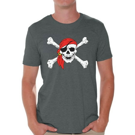 Awkward Styles Sugar Skull Shirts for Men Jolly Roger Skull and Crossbones Men's Tee Shirt Tops Day of Dead Tshirts Pirate Flag Shirts Skull T-shirts Dia de Los Muertos T Shirts for Men