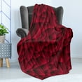 thumbnail image 4 of Maroon Soft Flannel Fleece Throw Blanket, Modern Geometric Contemporary Art Wave Like Shapes with Abstract Backdrop Image Print, Cozy Plush for Indoor and Outdoor Use, 60" x 80", Maroon, by Ambesonne, 4 of 5