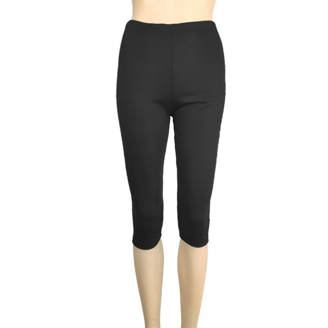Innerwin Bottoms Solid Color Ladies Loungewear Summer Skinny Lounge Pants Black S
