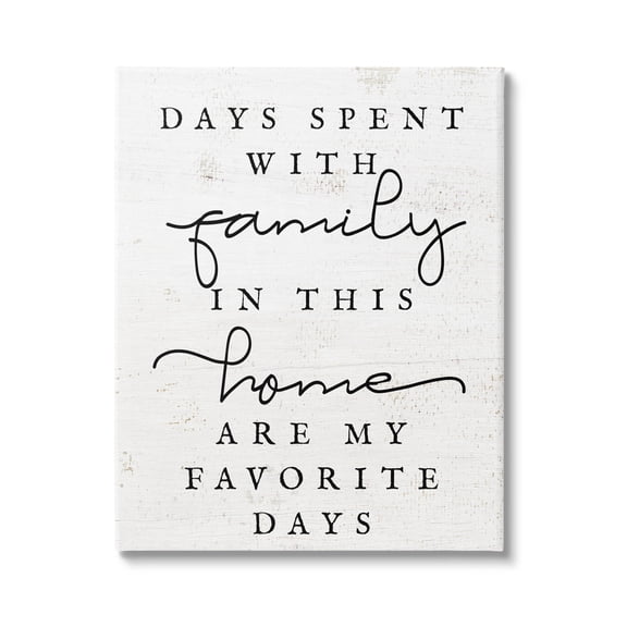 Uplifting Days Spent With Family Phrase Inspirational Graphic Art Gallery Wrapped Canvas Print Wall Art
