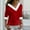 Red, variant on Hvot&aat Women's Christmas Holiday Tops Faux Fur Collar V Neck Shirts Xmas 3/4 Sleeve Pullover Loose Solid Color Blouses