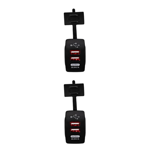 Sidaley 12-24V Dual USB Car Charger Universal Fast Indicator Phone Charging Mobile Charger Round Adapter Rustproof with Outlet Auto Tipo 2 2piezas
