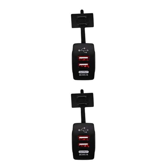 Cateissary Dual USB Car Charger LED Light Charging Rustproof Charger Mobile Indicator Phone Fast Smart Adapter with Chip Outlet Tipo 2 2Conjunto