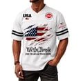 thumbnail image 5 of BRANROY USA Shirt Men 4th of July Soccer - 250 Years of Freedom V Neck Soccer Jersey, Moisture Wicking for Summer, 4th of July Hiking, Gym,White XL, 5 of 6