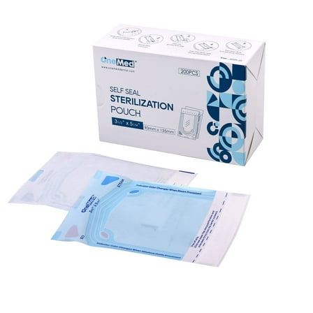 OneMed Dental Self-Sealing Sterilization Pouches 3.5x5.25 inch 200/Box 10 Boxes