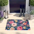 thumbnail image 2 of Pioneer Flower Floral Print Flannel Non Slip Door Rugs,Washable Door Mats Indoor,Decorative Door Mats,Dirt-Resistant and Absorbent Doormat for Entrance,Bedroom,Kitchen,Bathroom,23.5"x16", 2 of 5
