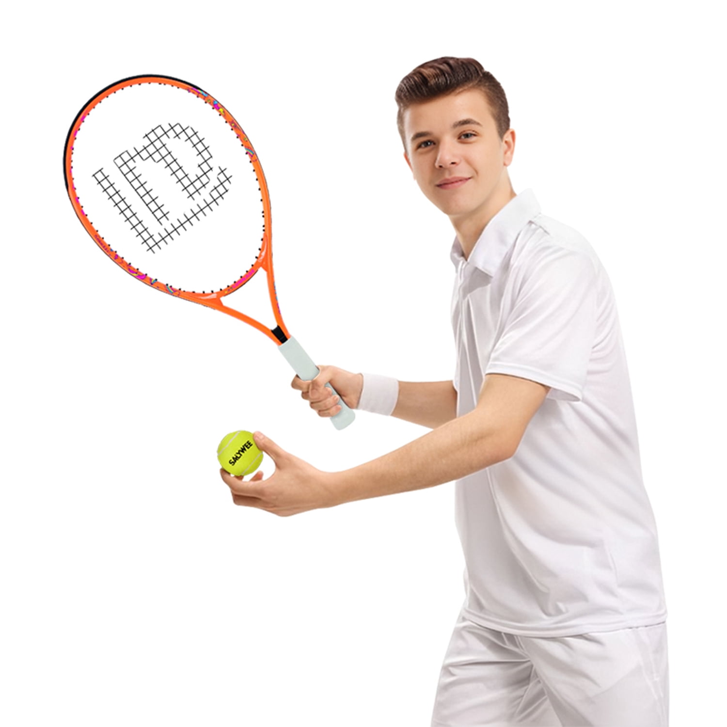 SALYWEE DJS 23″ Tennis Racket, Aluminum Frame, 16×18 Pattern, Free Bag, for Beginners