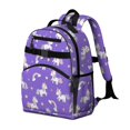 thumbnail image 2 of Unicorn and Rainbow Purple Pattern Cute School Backpack Bag for School with Padded Back and Adjustable Shoulder Straps 15.25"x11.5"x5.25", 2 of 5