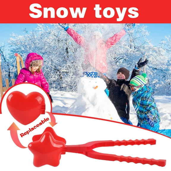Teissuly Heart Snowball Maker Winter Plastic Snowball Maker Clip Kids Outdoor Toys