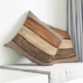 thumbnail image 3 of Farmhouse Beige Brown Pillow Covers 24x24 Inch Decorative Throw Pillow Cover, Vintage Wooden Striped Sofa Pillowcases Accent Cushion Case Home Decor Bedroom Living Room, 3 of 6