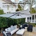 thumbnail image 4 of PURPLE LEAF 9x11.5 Ft Cantilever Umbrella Rectangle Outdoor Patio Umbrella Large Offset Hanging Umbrella Aluminum Umbrella with 360°Rotation Adjustable Garden Pool Umbrella,White, 4 of 15