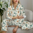 thumbnail image 4 of Goofa Summer Dinosaur Printed Women’s 2 Piece Pajama Set Super,Pajamas Women's Long Sleeve Sleepwear Soft Button Down Loungewear Pjs Lounge Set Nightwear-Large, 4 of 9