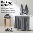 thumbnail image 5 of Jessy Home 8 Piece Home Collection Ultra Soft Cozy Towels 700 GSM Dark Gray Plush Towel Set, 5 of 8