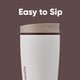 thumbnail image 5 of Owala SmoothSip Vaso de café de acero inoxidable, taza reutilizable para café helado, taza de viaje para café caliente, libre de BPA, 12 oz, Vanilla Bean, 5 of 5
