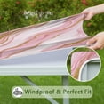 thumbnail image 6 of Pink Marble Gold Line Pattern Square Fitted Tablecloth with Elastic Edge,Square Table Cover,Washable Elastic Table Cover for Home Kitchen Party Decor 36"x36", 6 of 6