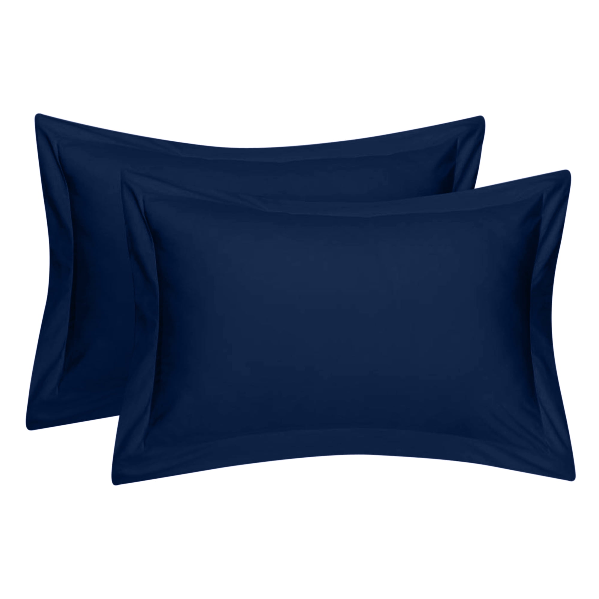 Cotton Metrics Heavy Quality King Pillow Shams Set of 2 Navy Blue 800TC ...