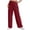Wine, variant on Womens Elastic Waist Pants Pleated Front Pull On Trousers with Pockets High Waist Straight Leg Casual