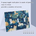 thumbnail image 3 of Cartoon Cats and Starry Sky Light Switch Plate Covers 2 Gang Wall Plate Plastics Outlet Covers for Kitchen Home Office Decor, 3 of 8