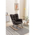 thumbnail image 4 of Teddy Fabric Rocking Chair, Upholstered Glider Rocker Accent Chair with Padded Seat and High Backrest, Armchair Reading Chair for Living Room Bedroom Offices, 4 of 7