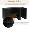 thumbnail image 3 of Euroco Modern Shoe Cabinet with Adjustable Shelves and Wave Doors, Entryway Storage Sideboard with 5 Solid Wood Legs, 3 of 9