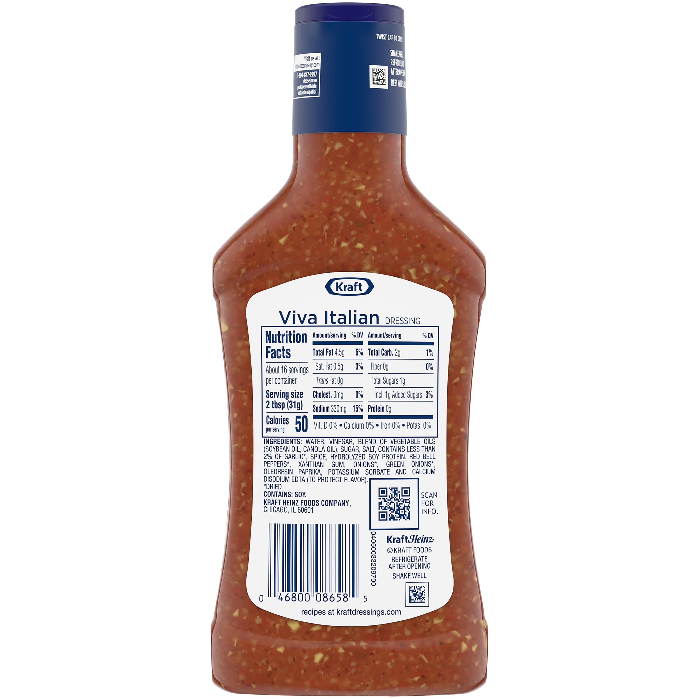 Kraft Viva Italian Salad Dressing, 16 fl oz Bottle