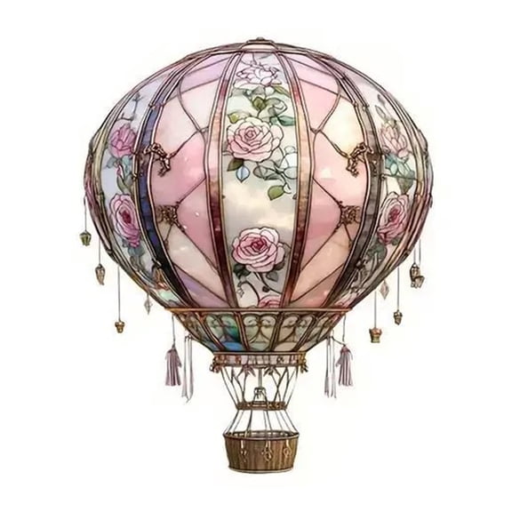 DVKOVI Hot Air Balloon Sun Catcher Stained Glass Acrylic Hanging Decor Outdoor indoor Ornament for Windows Garden Patio