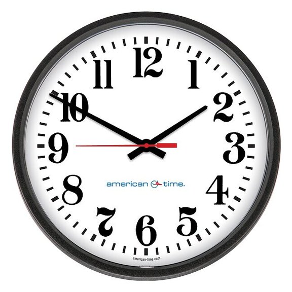 Manufacturer Varies 13-1/8" Times Face Style Wall Clock, Black E56BASD305G