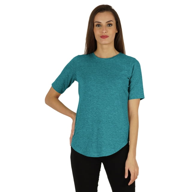 Inkmeso Coupe Régulière Col Rond Uni pour Femmes Manches Courtes Décontractées Tee-Shirt Doux